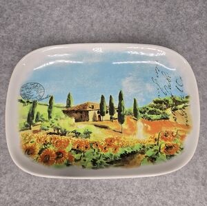 Ceramisia Salad Serving Pasta Tray Plate‎ Tuscany Postcard Italy